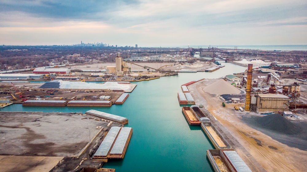 Skyline view of Lake Calumet and its dense concentration of supply chain industrial facilities