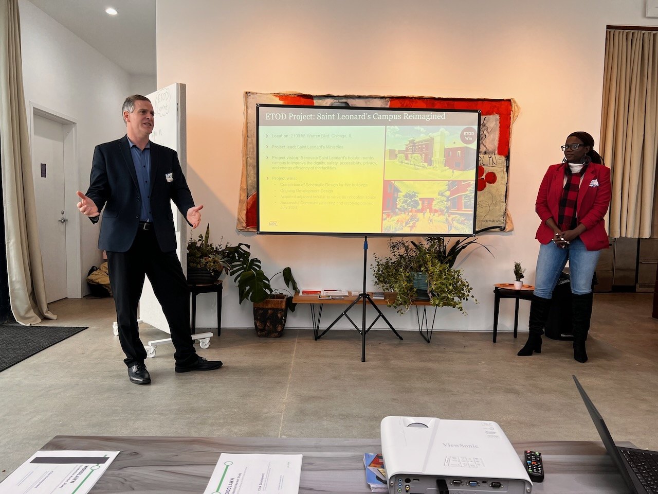 Zack Schrantz of St. Leonard's Ministries and Chelsa Moore of Muse Community Design described their collaboration on an open house event featuring St. Leonard's. 