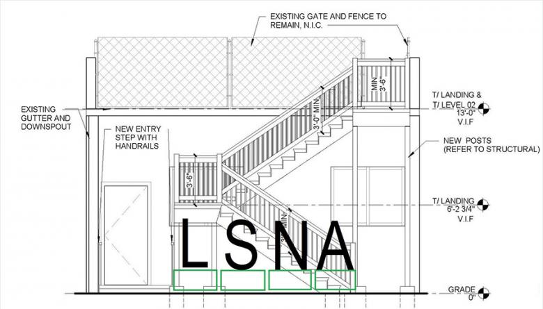 The back patio stormwater planters are in construction – they will have trellises shaped in the letters L.S.N.A. affixed to the back of each stormwater planter to create a green wall affect over time, and offer some back of the building branding.
