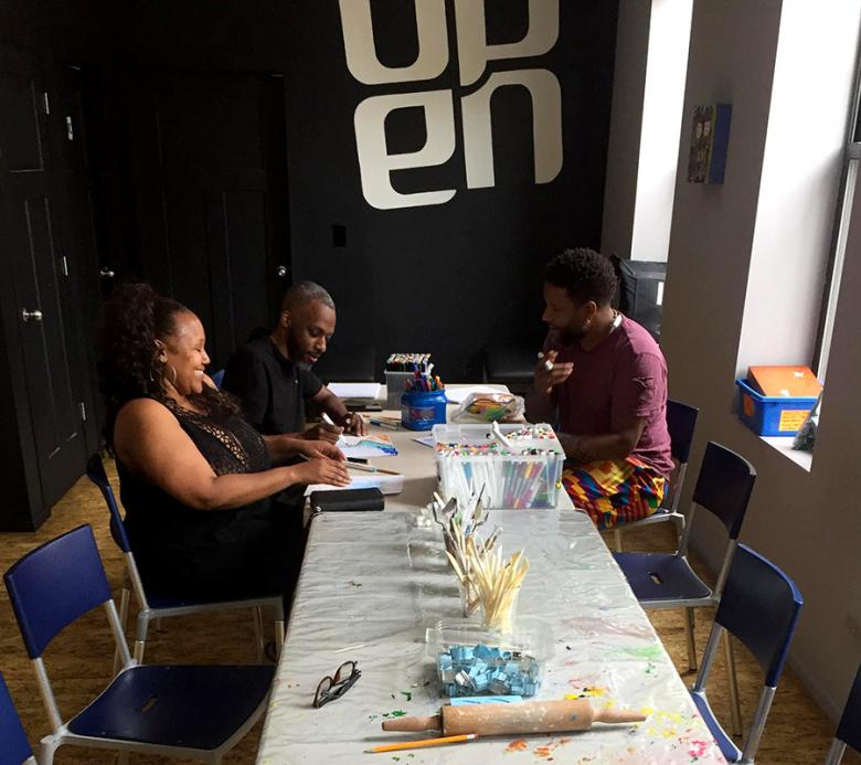OPEN held community art making events, at which they asked residents to reflect on the symbolism of water. OPEN’s Gallery is in South Lawndale, a predominately Latinx community; they engaged an artist from North Lawndale, a predominately Black community, using art to bridge the perceived divide between the two communities.