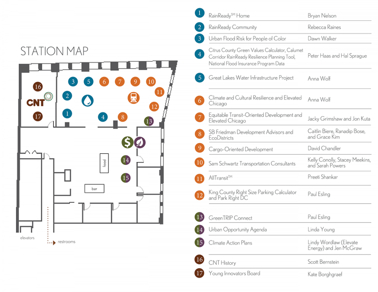 Special thanks to CNT Young Innovator Jameson Skaife for creating this office map, which helped guests navigate the evening’s many stations.