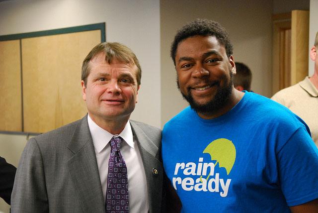 RainReady and flood victims meet with Senator Durbin and Congressman Quigley for Urban Flooding Awareness Act.