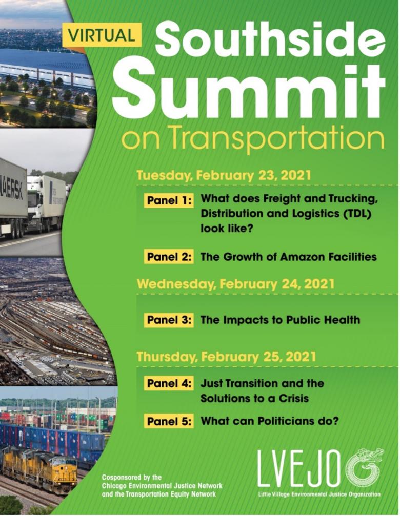 Flyer for TENs co-sponsorship of LVEJO’s Southside Summit on Transportation.